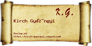 Kirch Gyöngyi névjegykártya