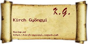 Kirch Gyöngyi névjegykártya